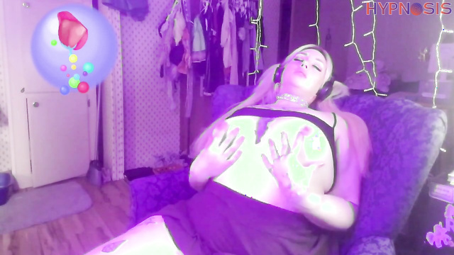 Hypnosis Requests - Curvy Blonde Rubs Her Big Tits In Hypno Headphone Jerk Off