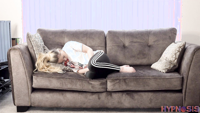 Entrancement UK - Blonde Darcy Bends For Orders In Hypnotic Doll Training Whirl