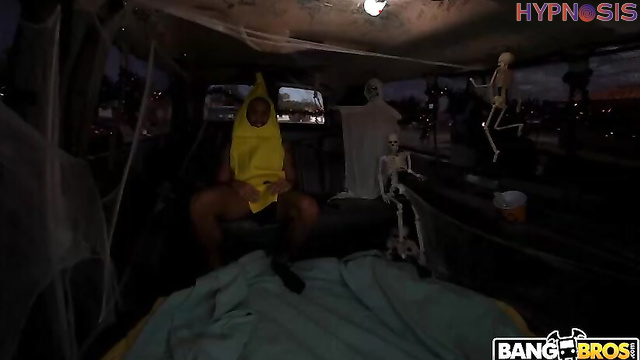 BangBros - skeleton sex party on the eve of Halloween (in the driving car)