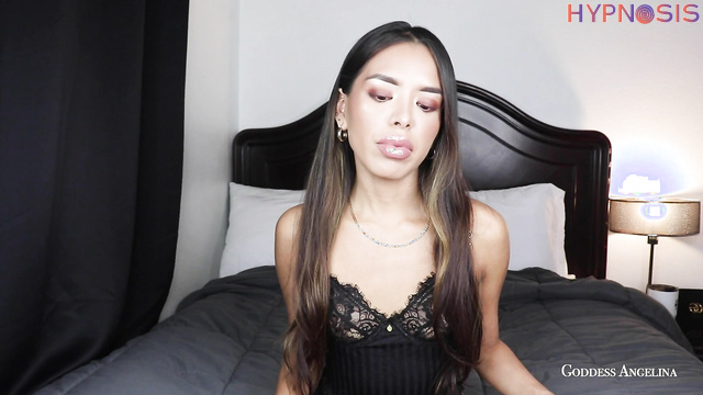 Tiny Goddess Angelina stroking herself and dreaming about hard cock