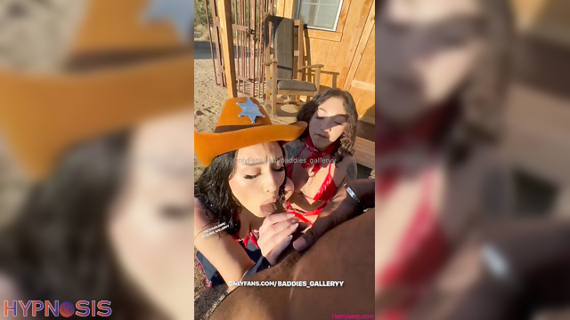 Auhneesh Nicole - Brunette Cowgirls in Hot BBC Threesome: POV Action and Big Ass