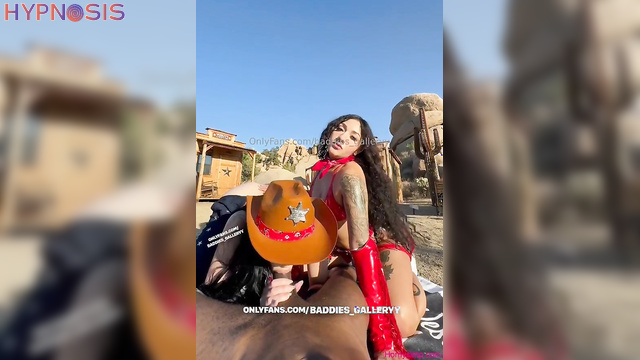 Auhneesh Nicole - Brunette Cowgirls in Hot BBC Threesome: POV Action and Big Ass