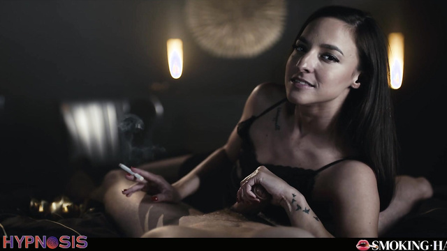 Smoking Hawt - Amirah Adara seductively smokes while giving an erotic blowjob