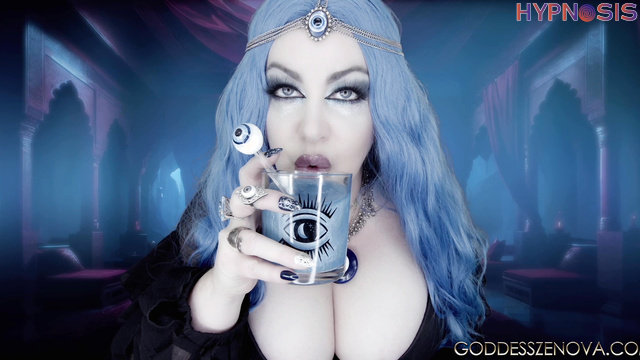 Goddess Zenova Controls Your Mind - The boobsy babe with blue hair & eyes will mesmerize u