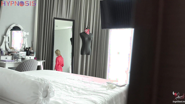 Angel The Dreamgirl - Robo-blondie has a perfect body and loves pantyhose so much
