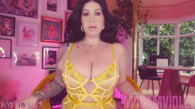 Goddess Madam Violet - Sexy femdom girl pleasures herself with a teasing hand