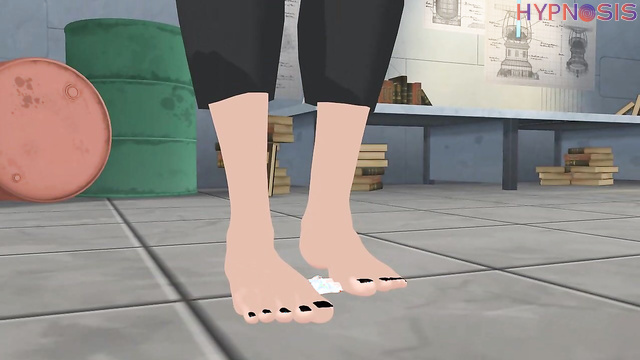 Mito43 - The giantess tramples the dwarf with her feet