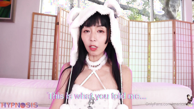 Marica Hase - Asian babe in a naughty pet costume masturbates