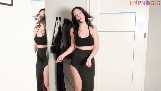 Adria Nite - Sexy brunette changes clothes showing off her hot body