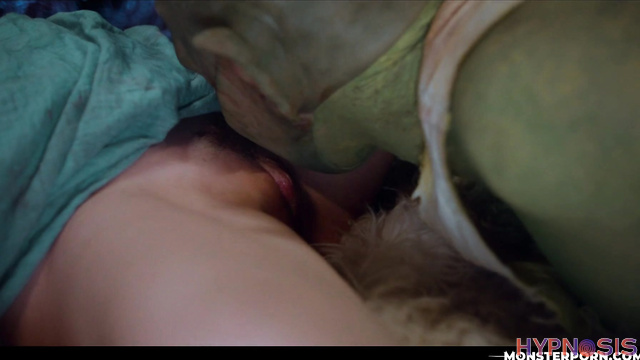 MonsterPorn - Lana takes two monsters for a wild double penetration