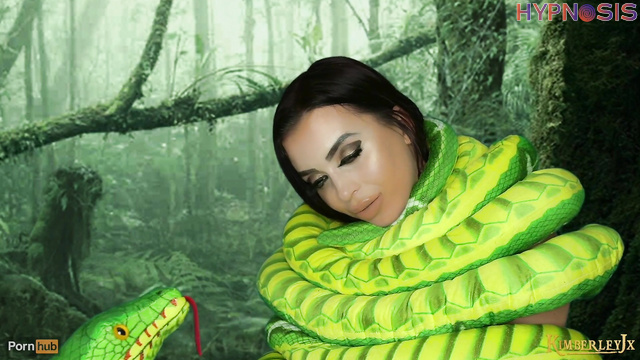 KimberleyJx - Snake fucked a busty juicy brunette under hypnosis