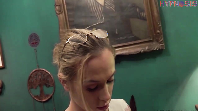 The guy hypnotizes girls and fucks them in his office