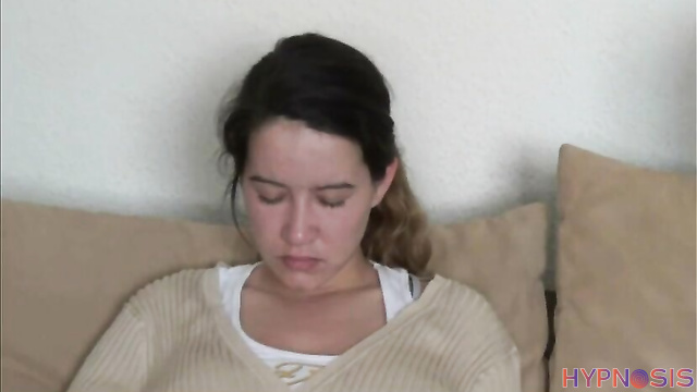 Sweet French girl stripped under hypnosis