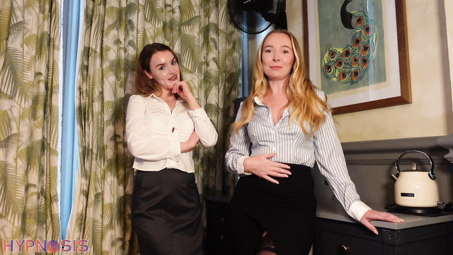 Tilly Fox & Brea Rose - POV Sweet office sluts try hard for a pay raise