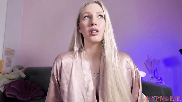 Hypno Controlled Mom - Hot MILF in glasses obeys commands and fucks herself with a dildo