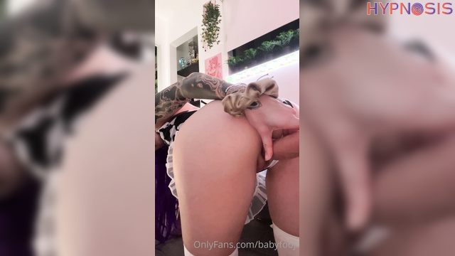 Babyfooji - Colored hair girl enjoys her dildo