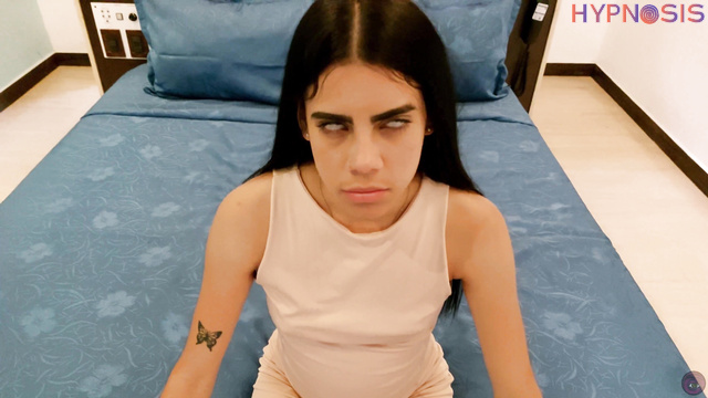 Girls Deeply Mesmerized - Luna - Hot brunette strips and shows her sweet tits under hypnosis