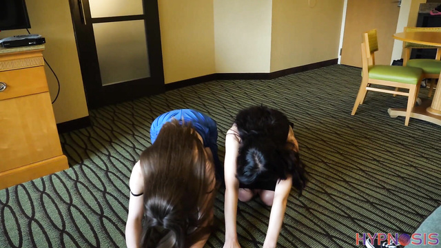 GG Fetish Media - Brunette forced her friend to lick her feet under hypnosis
