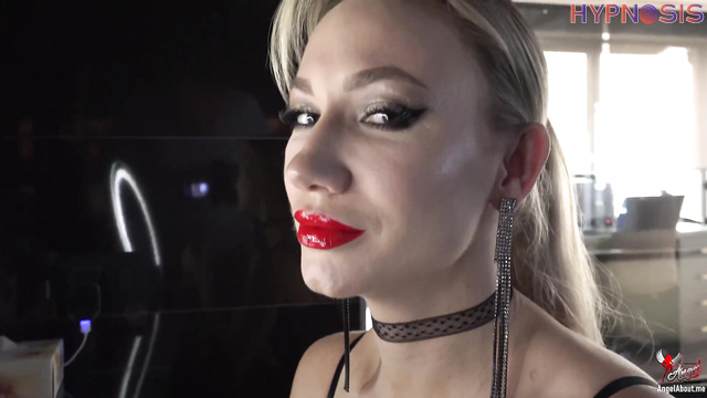 Angel The Dreamgirl - Hot blonde in nylon pantyhose gives a footjob