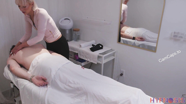 Hot blonde masseuse gets fucked and brought to orgasm
