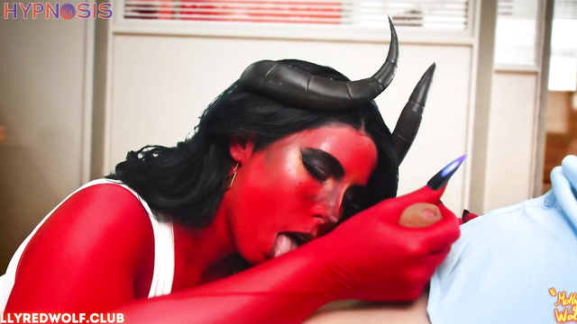 Molly Red Wolf - Redhead demon lick ass and rides a dick